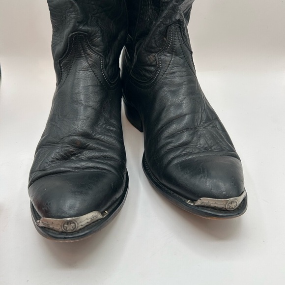 Code West women’s black Leather Cowgirl boots Toe Guard 9.5 D USA Vintage - Picture 11 of 16